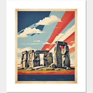 Stonehenge Wiltshire United Kingdom Vintage Travel Tourism Poster Art Posters and Art